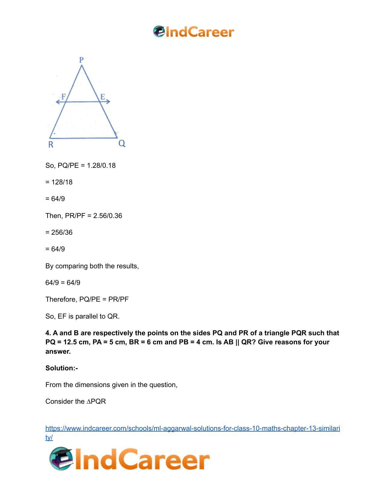 ML Aggarwal Solutions for Class 10 Maths Chapter 13- Similarity - Page 42