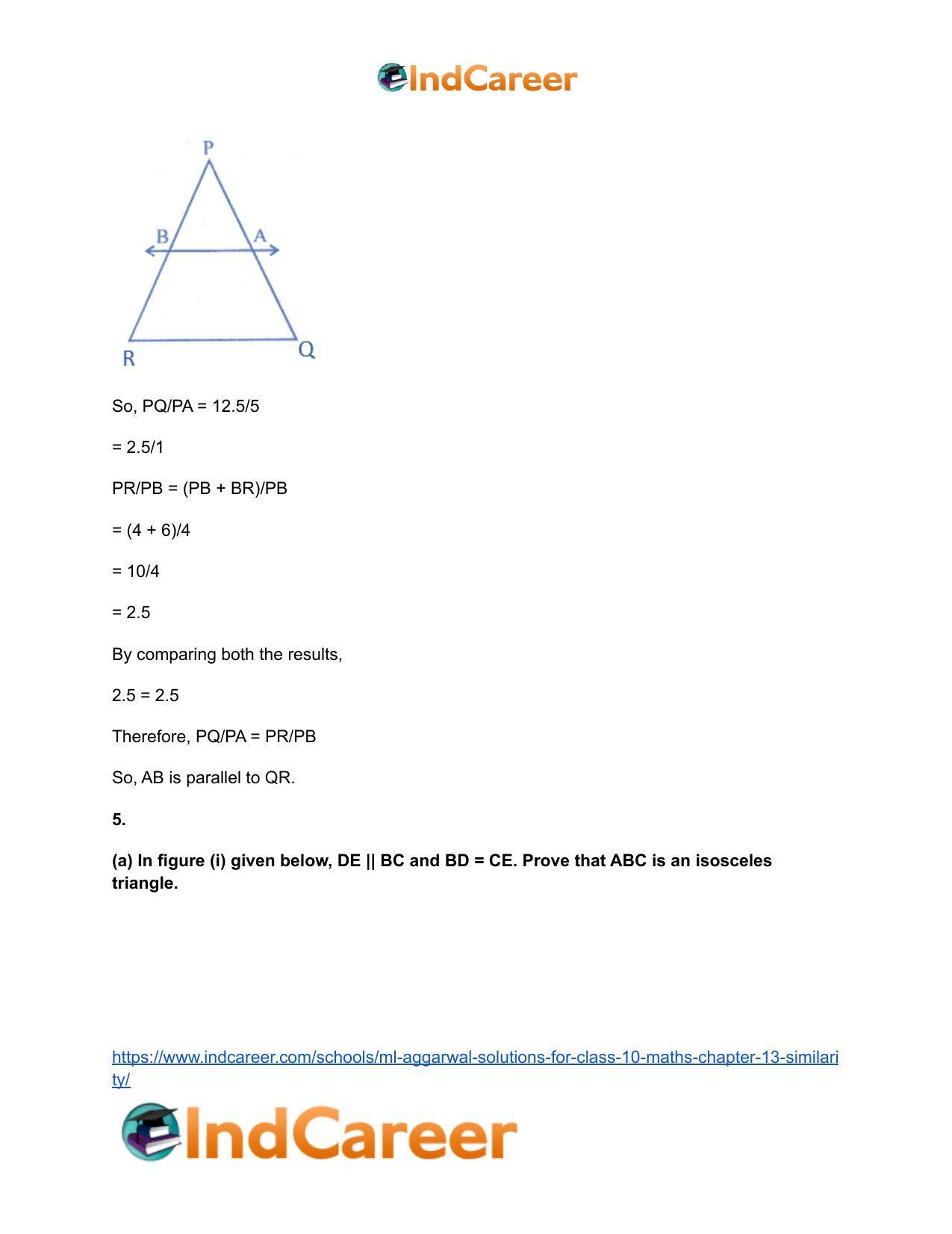 ML Aggarwal Solutions for Class 10 Maths Chapter 13- Similarity - Page 43