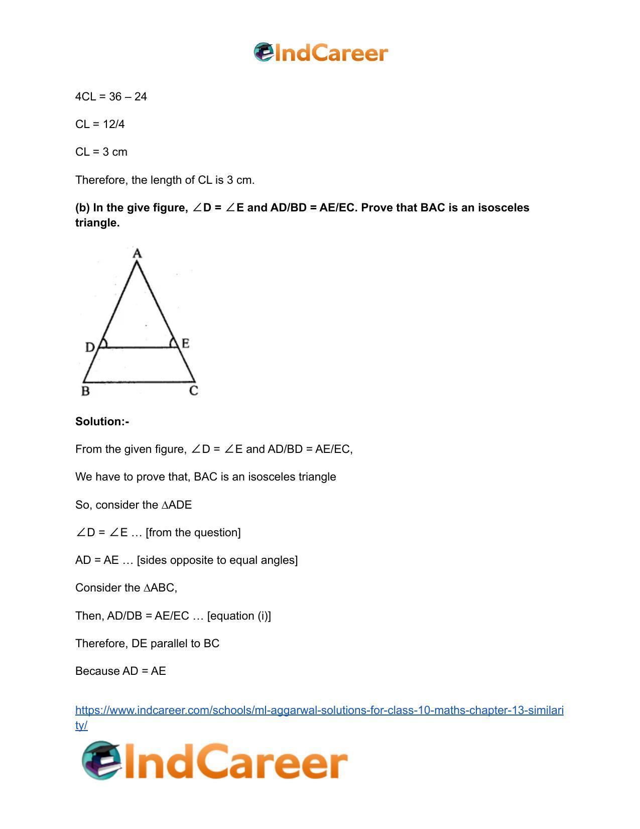 ML Aggarwal Solutions for Class 10 Maths Chapter 13- Similarity - Page 47