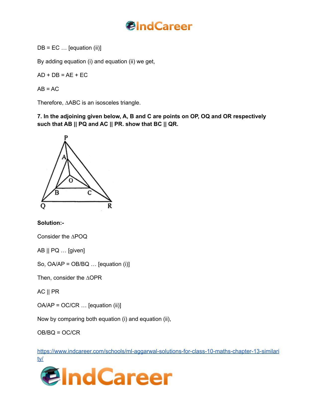 ML Aggarwal Solutions for Class 10 Maths Chapter 13- Similarity - Page 48