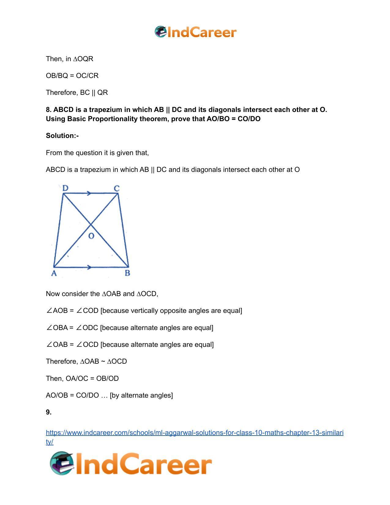 ML Aggarwal Solutions for Class 10 Maths Chapter 13- Similarity - Page 49
