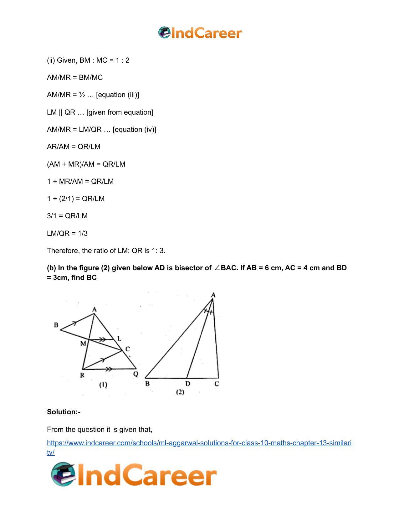 ML Aggarwal Solutions for Class 10 Maths Chapter 13- Similarity - Page 51