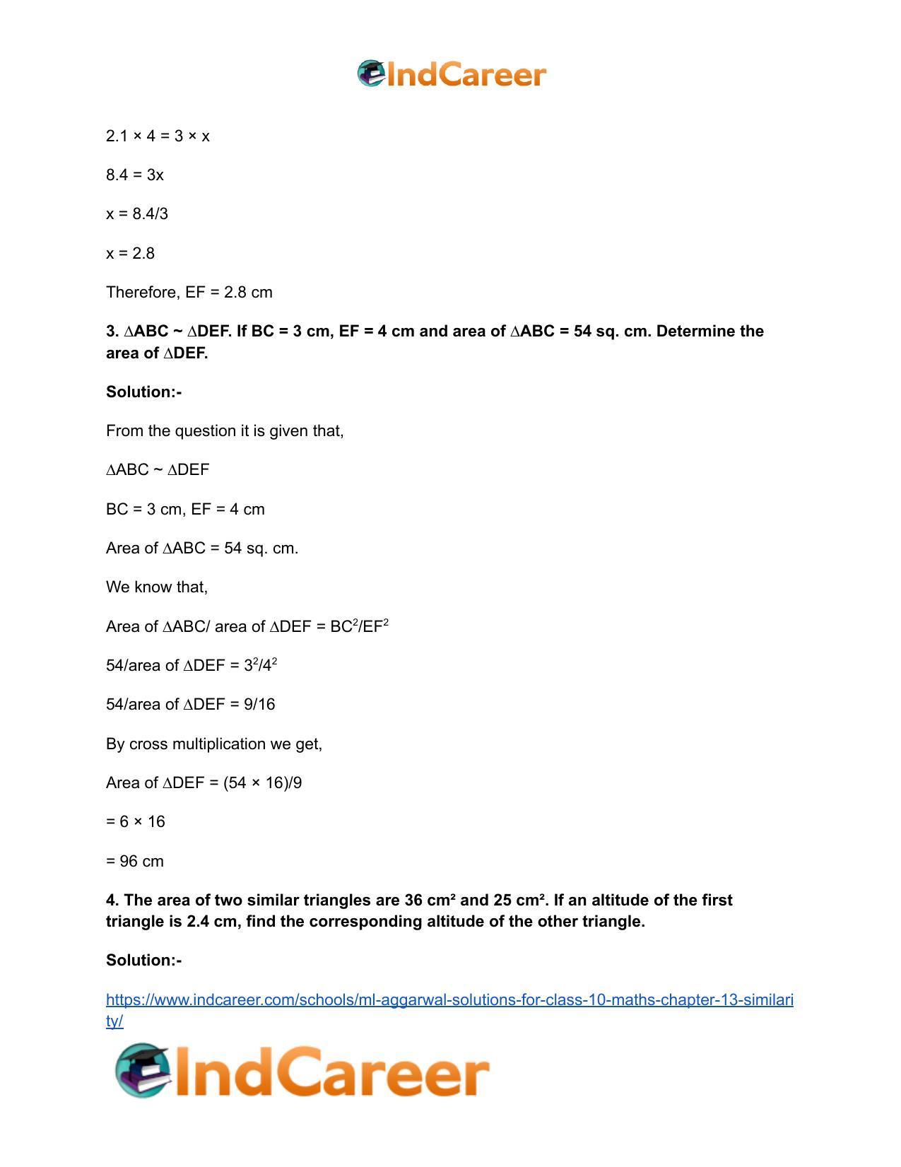 ML Aggarwal Solutions for Class 10 Maths Chapter 13- Similarity - Page 55
