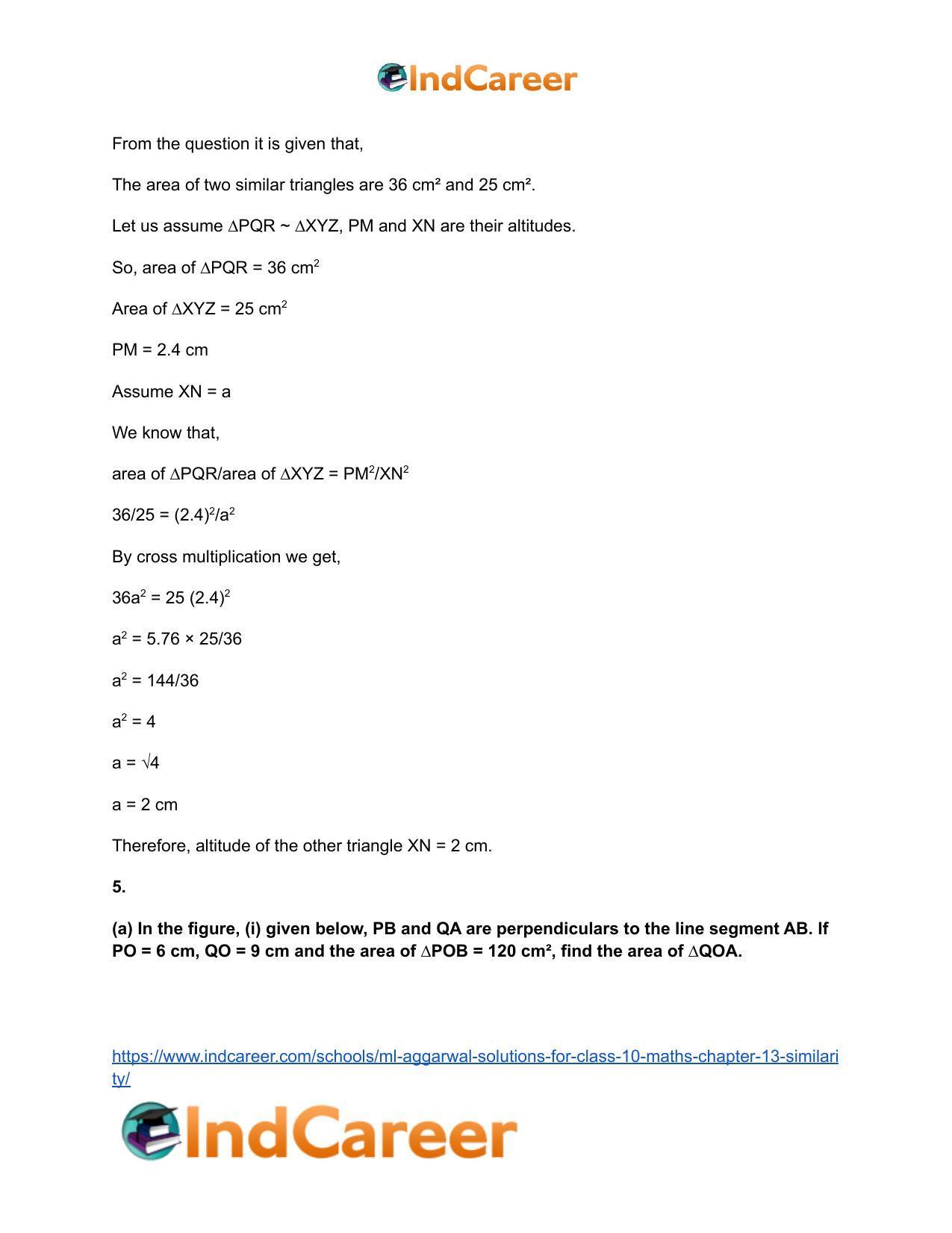 ML Aggarwal Solutions for Class 10 Maths Chapter 13- Similarity - Page 56