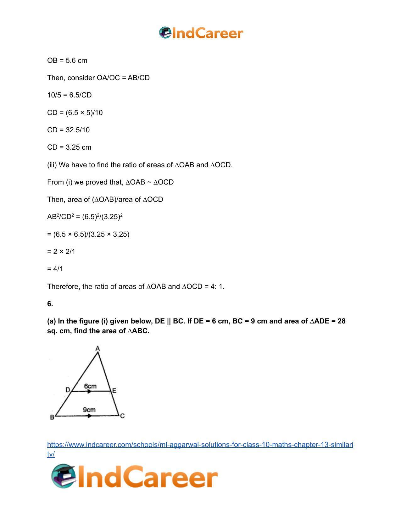 ML Aggarwal Solutions for Class 10 Maths Chapter 13- Similarity - Page 59