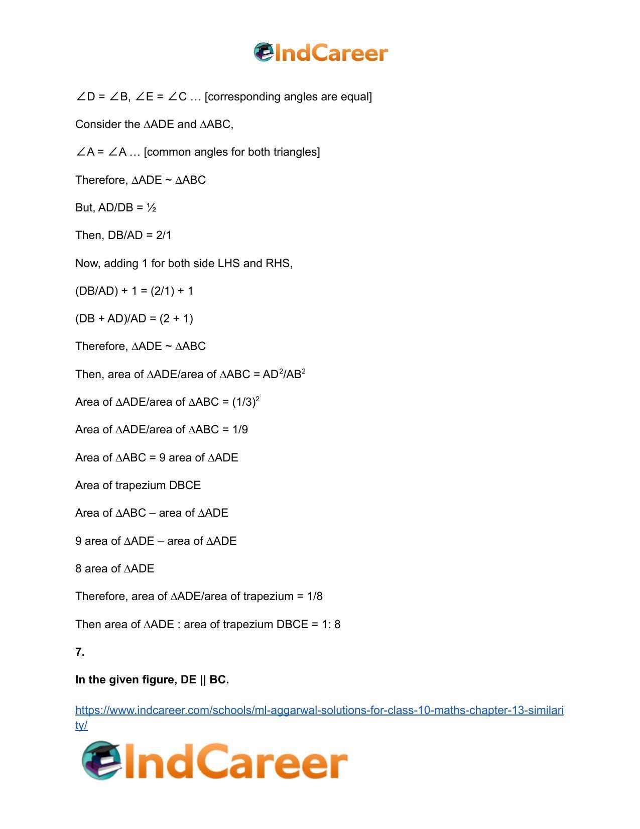 ML Aggarwal Solutions for Class 10 Maths Chapter 13- Similarity - Page 61