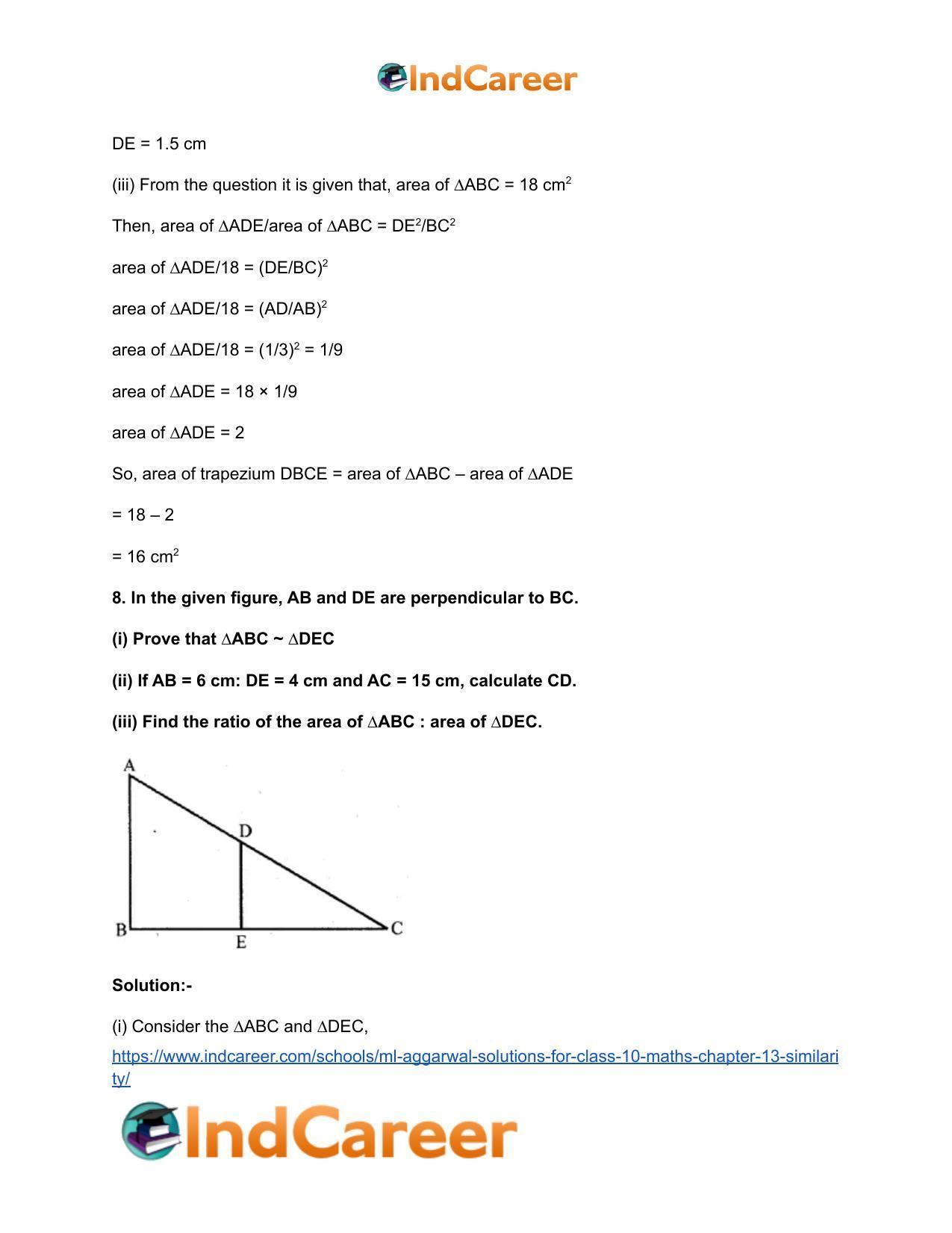 ML Aggarwal Solutions for Class 10 Maths Chapter 13- Similarity - Page 63