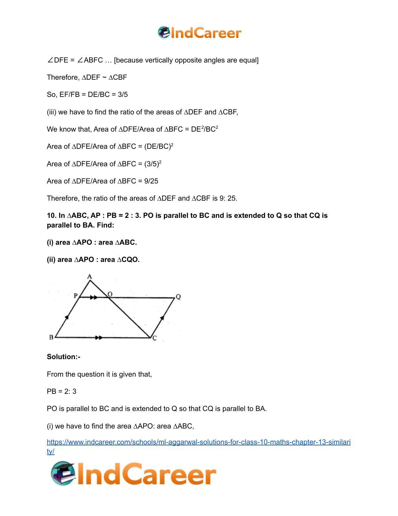 ML Aggarwal Solutions for Class 10 Maths Chapter 13- Similarity - Page 66