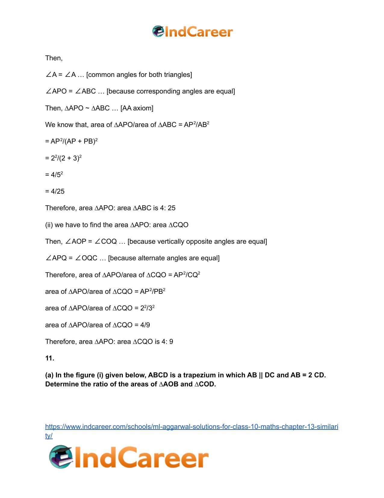 ML Aggarwal Solutions for Class 10 Maths Chapter 13- Similarity - Page 67