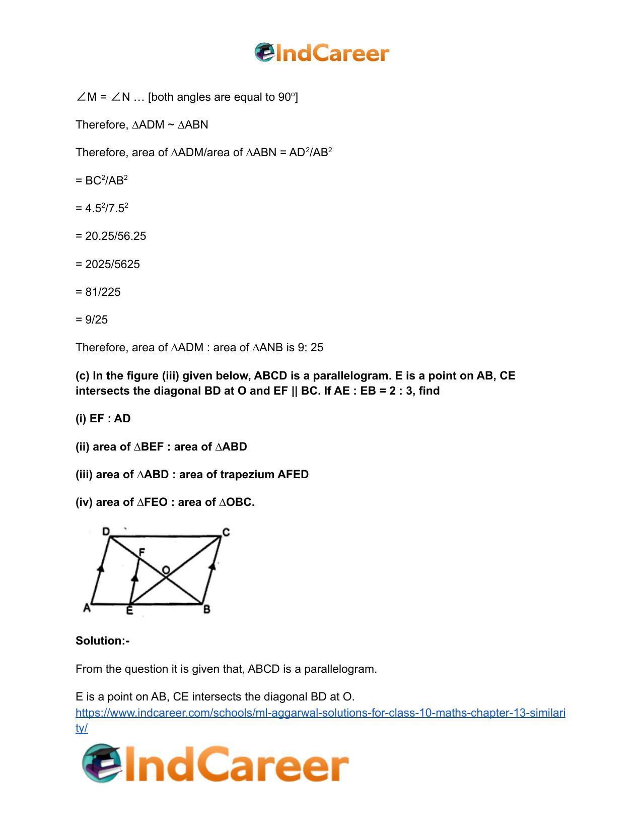 ML Aggarwal Solutions for Class 10 Maths Chapter 13- Similarity - Page 70