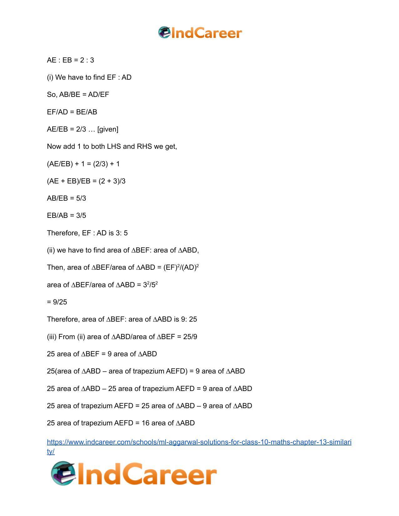 ML Aggarwal Solutions for Class 10 Maths Chapter 13- Similarity - Page 71