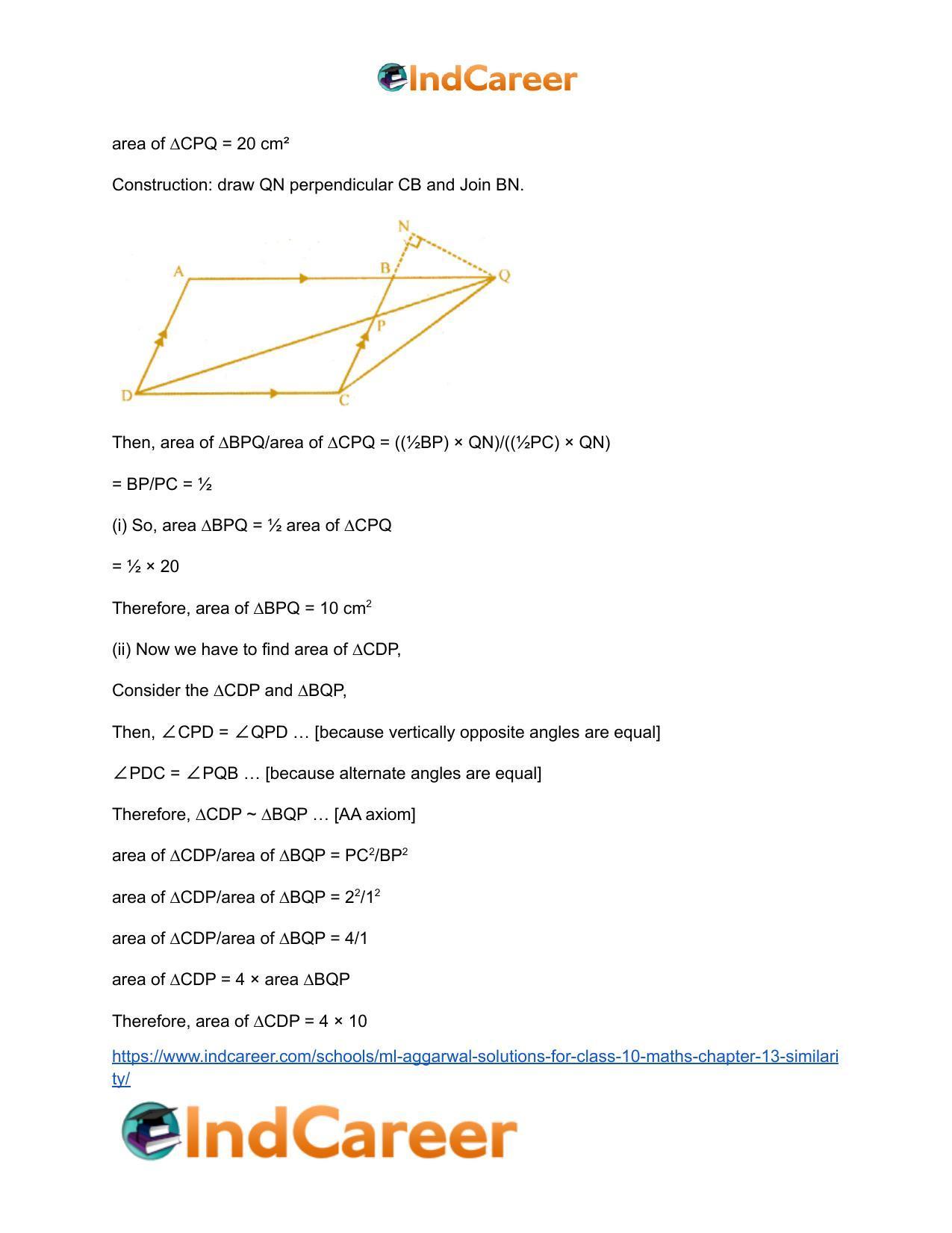 ML Aggarwal Solutions for Class 10 Maths Chapter 13- Similarity - Page 73