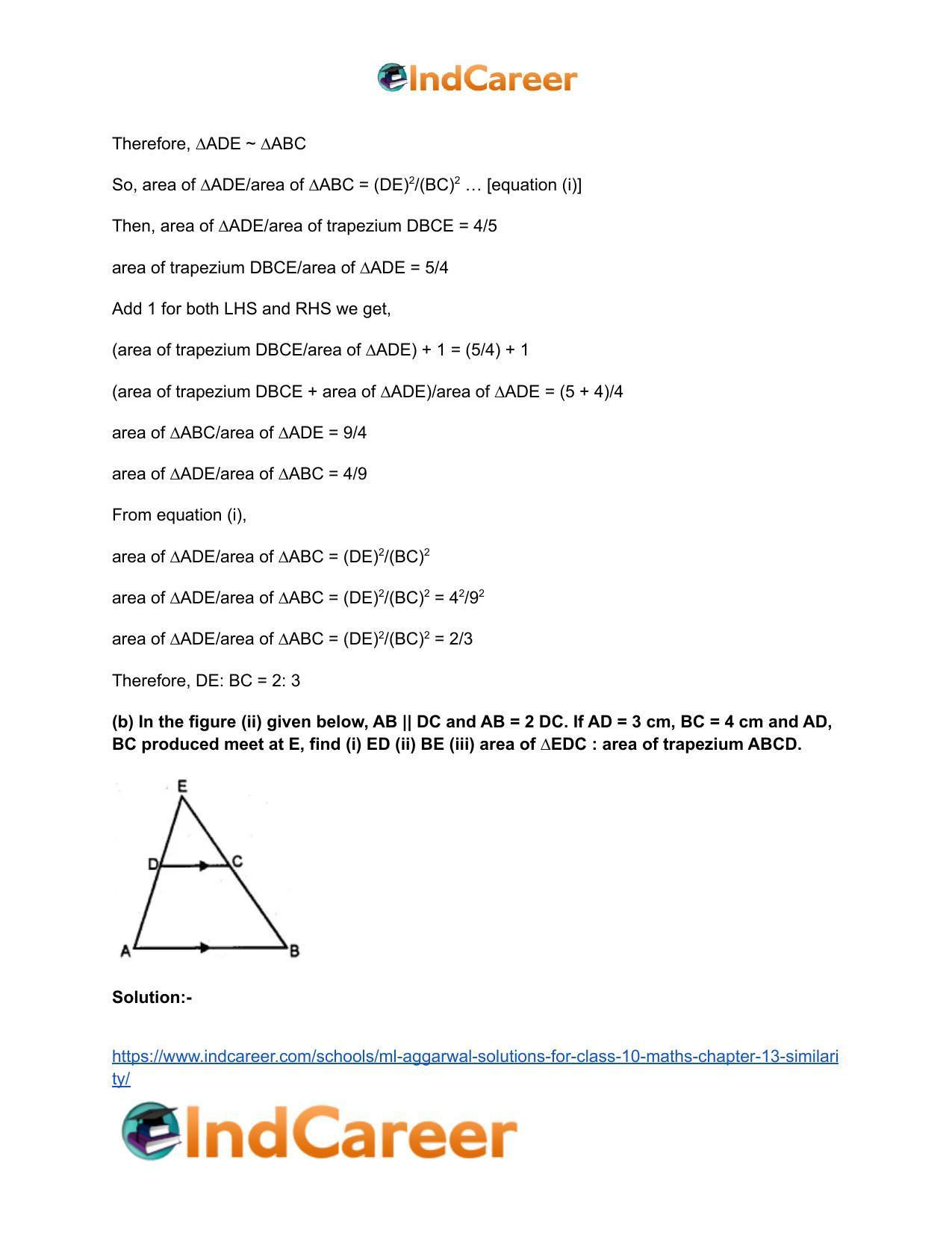 ML Aggarwal Solutions for Class 10 Maths Chapter 13- Similarity - Page 75