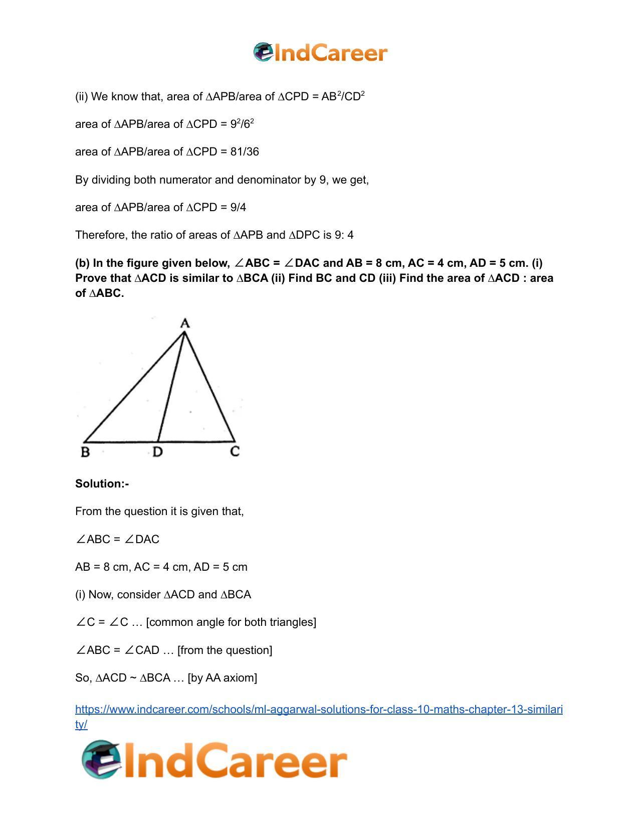 ML Aggarwal Solutions for Class 10 Maths Chapter 13- Similarity - Page 78