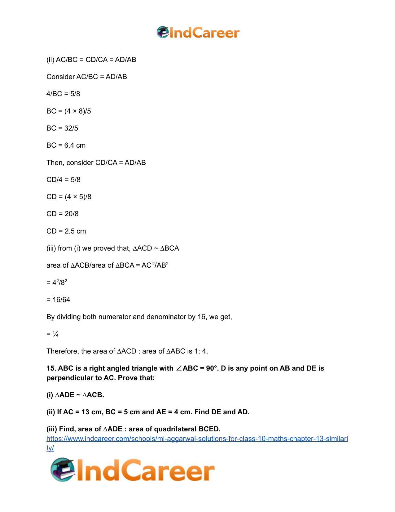 ML Aggarwal Solutions for Class 10 Maths Chapter 13- Similarity - Page 79