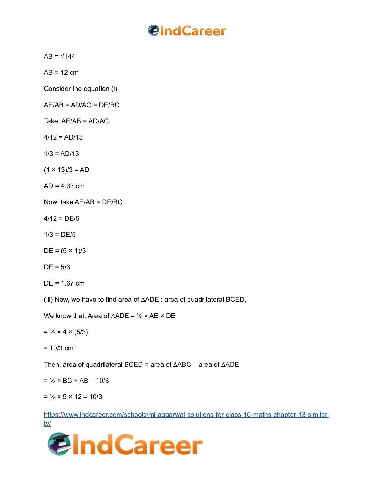 ML Aggarwal Solutions for Class 10 Maths Chapter 13- Similarity - Page 81
