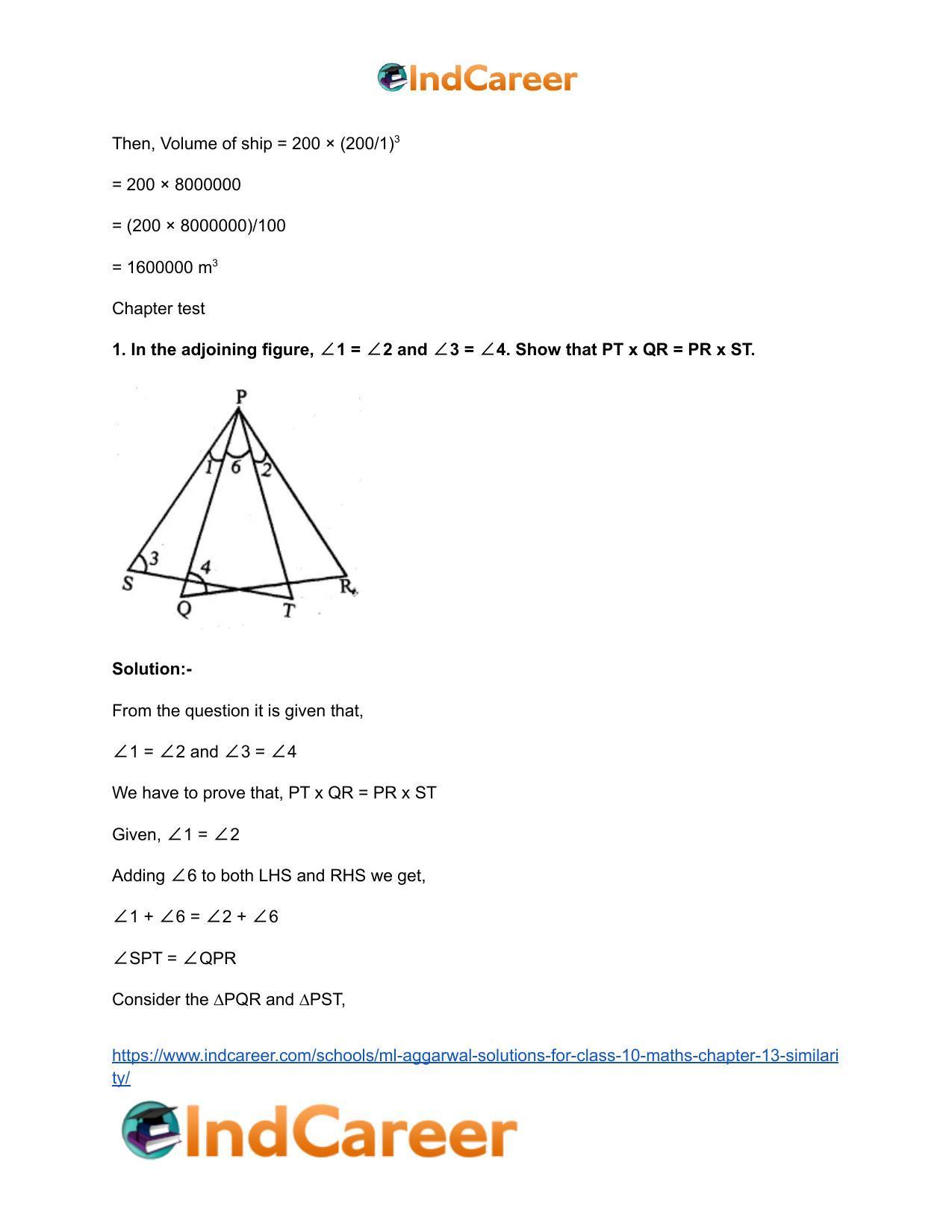 ML Aggarwal Solutions for Class 10 Maths Chapter 13- Similarity - Page 88