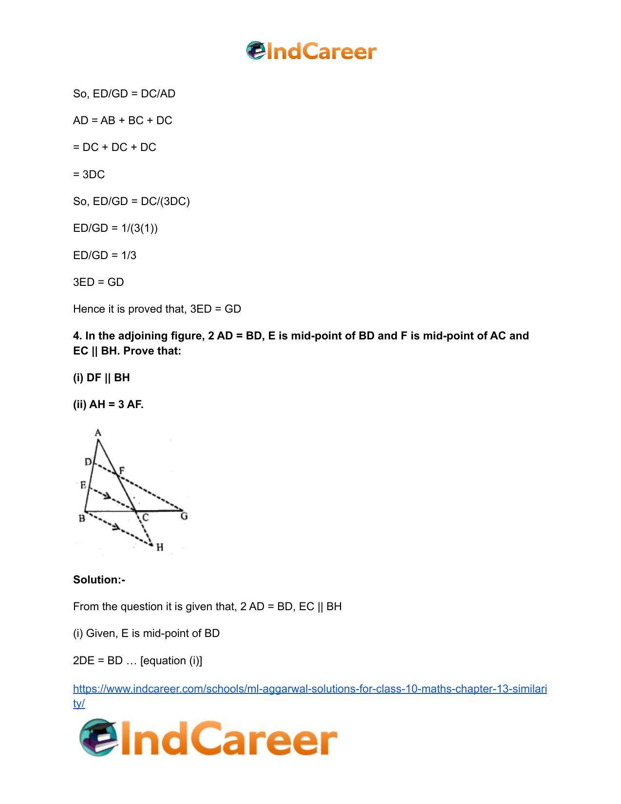 ML Aggarwal Solutions for Class 10 Maths Chapter 13- Similarity - Page 93