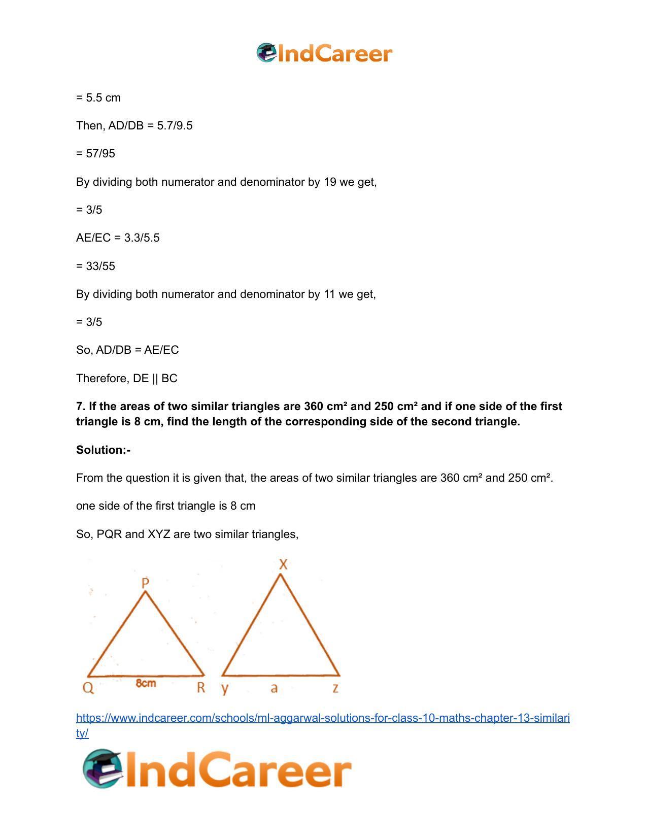 ML Aggarwal Solutions for Class 10 Maths Chapter 13- Similarity - Page 97