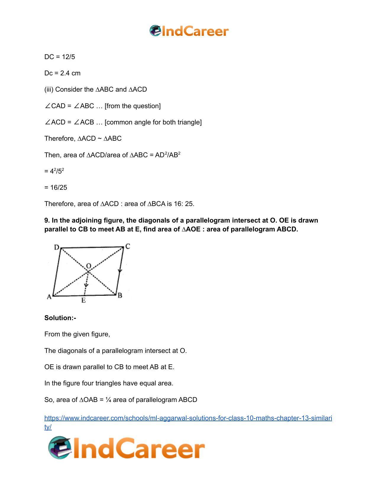 ML Aggarwal Solutions for Class 10 Maths Chapter 13- Similarity - Page 100