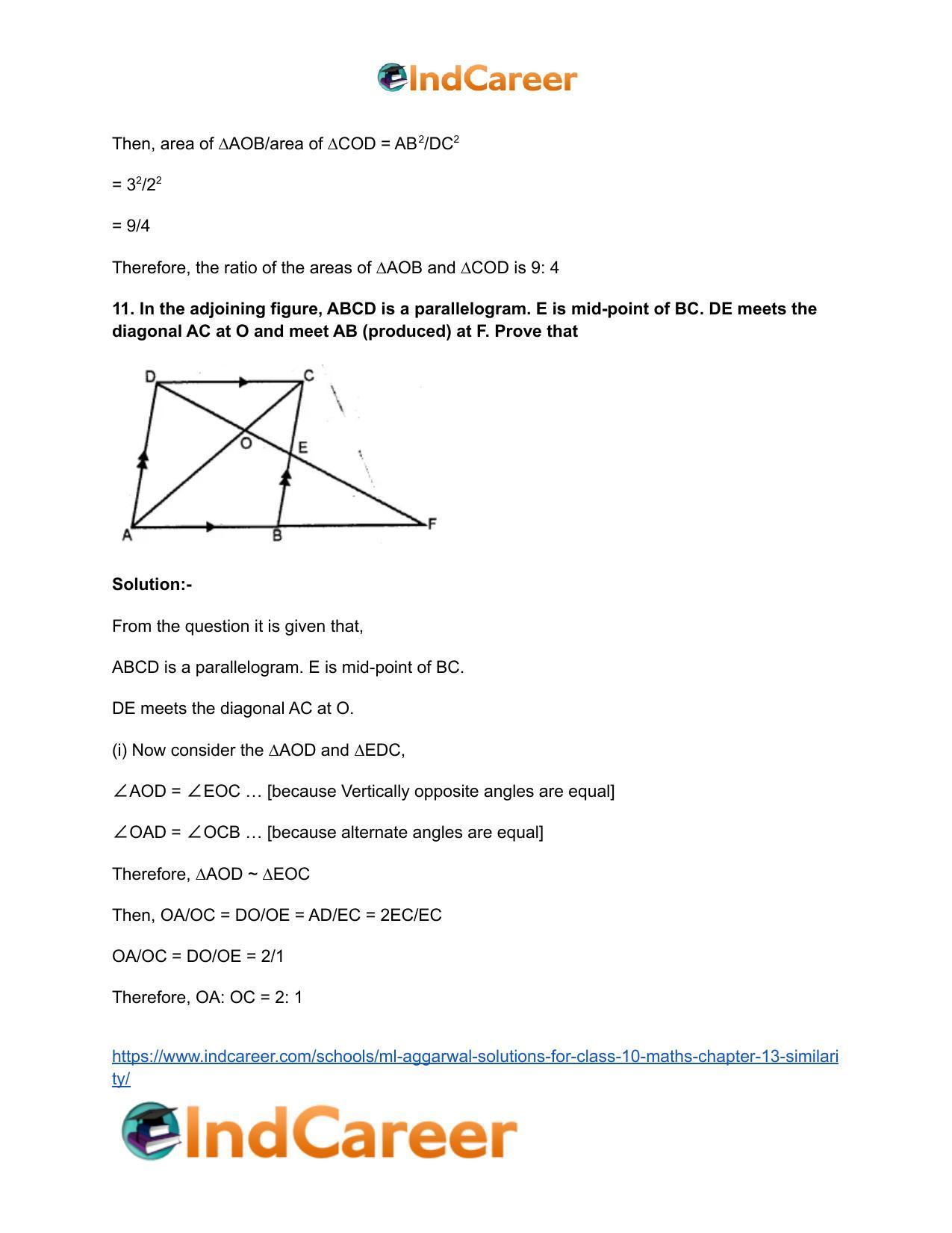 ML Aggarwal Solutions for Class 10 Maths Chapter 13- Similarity - Page 102