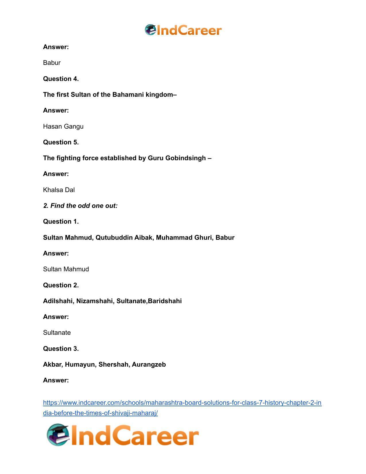 Maharashtra Board Solutions for Class 7- History: Chapter 2- India before the Times of Shivaji Maharaj - Page 3