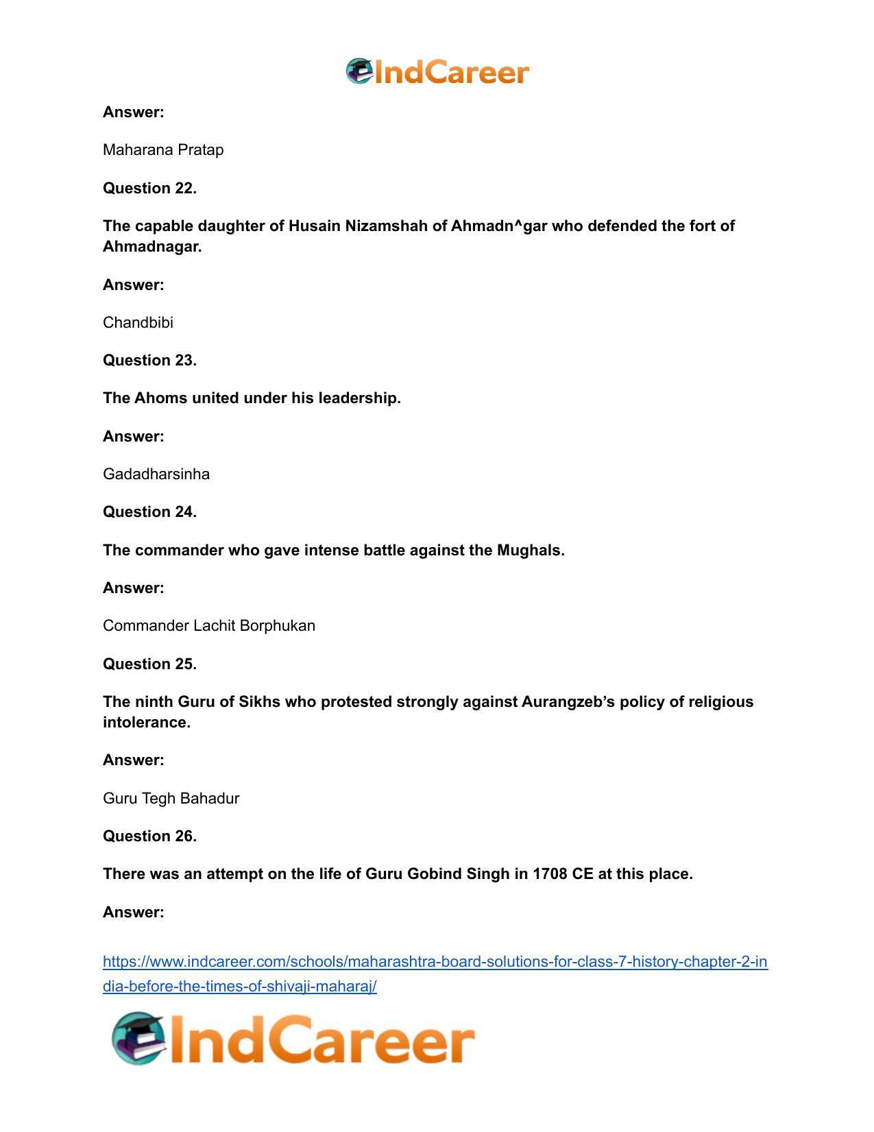 Maharashtra Board Solutions for Class 7- History: Chapter 2- India before the Times of Shivaji Maharaj - Page 17