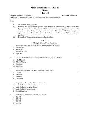 UP Board Class 12 History Model Papers 2023