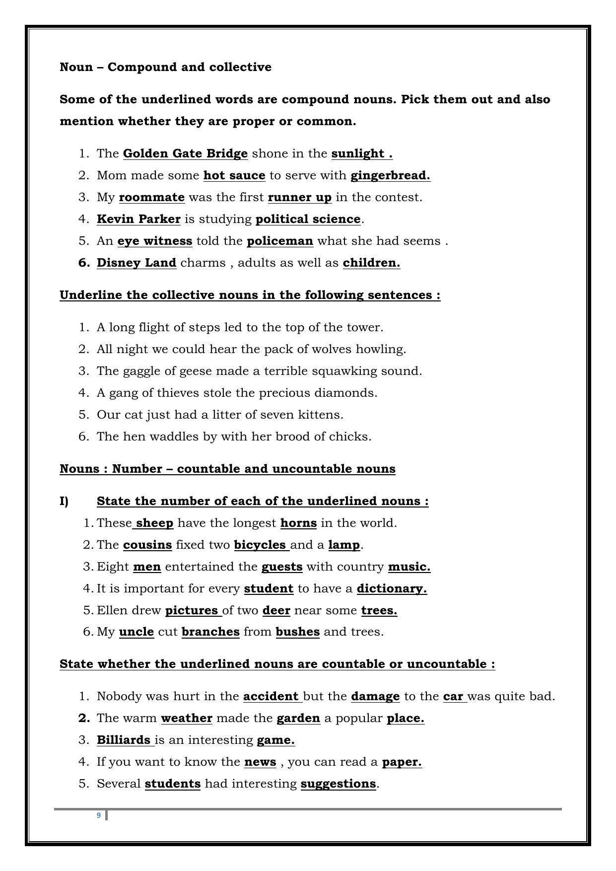 Worksheet for Class 4 English Assignment 103 - Page 9