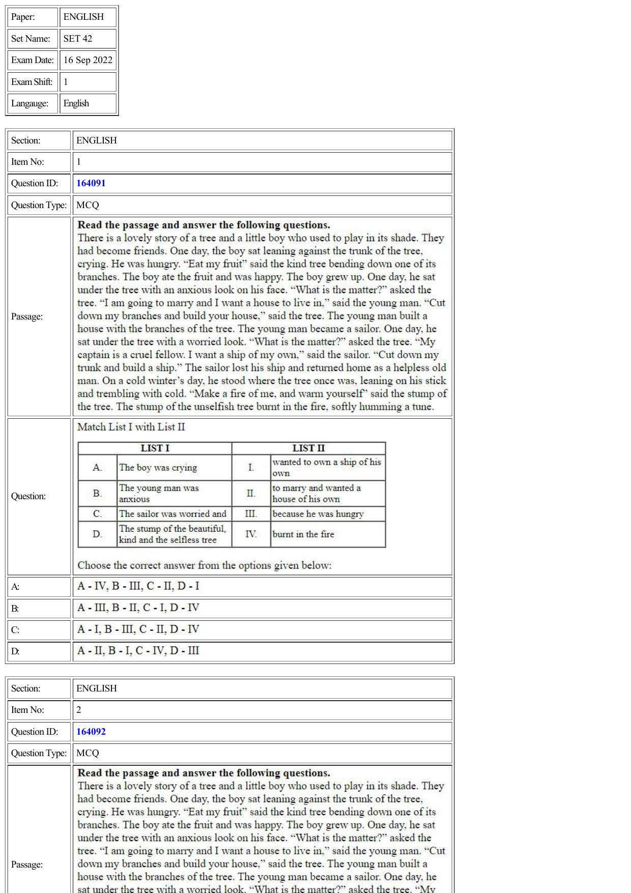 CUET 2022 Question Paper of English - Page 1
