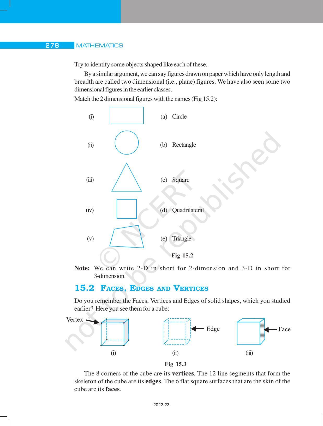 NCERT Book for Class 7 Maths: Chapter 15-Visualising Solid Shapes - Page 2