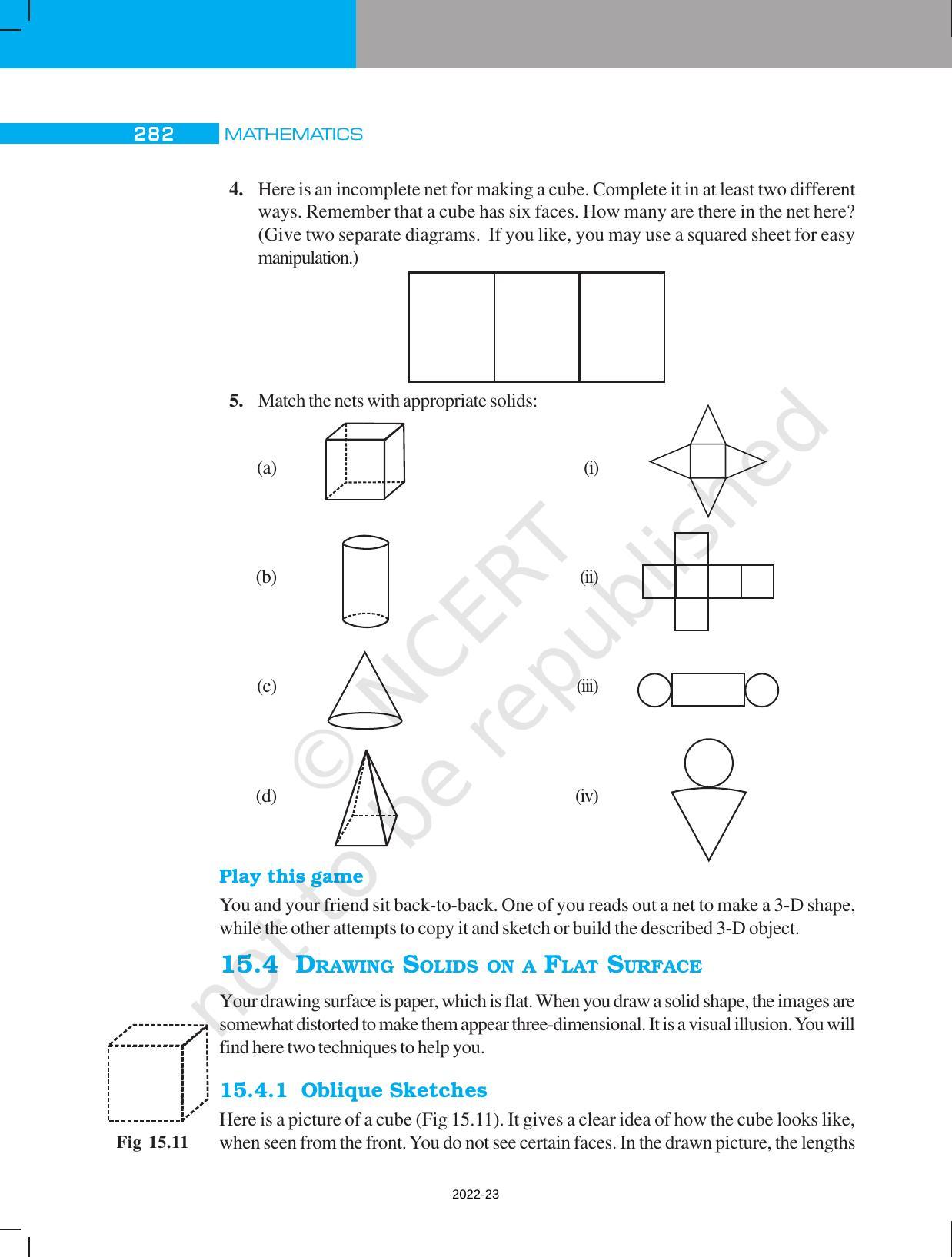 NCERT Book for Class 7 Maths: Chapter 15-Visualising Solid Shapes - Page 6