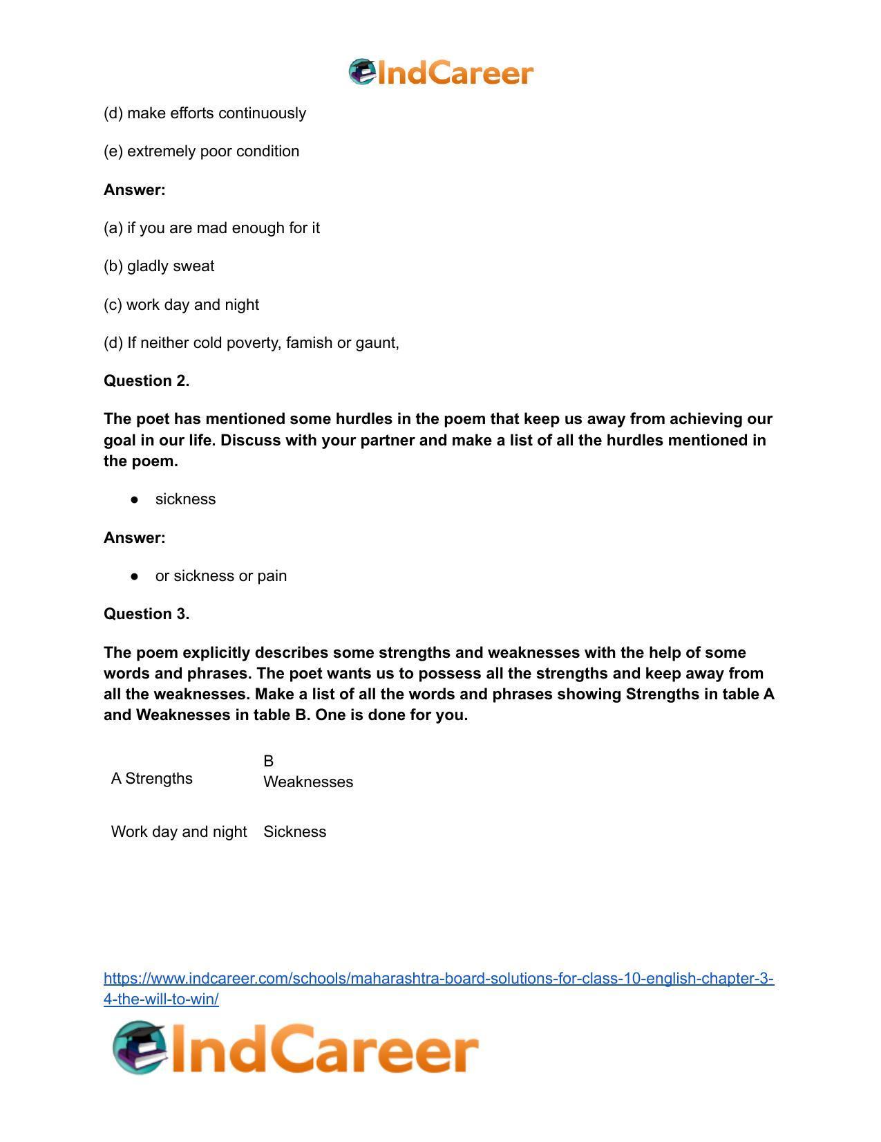 Maharashtra Board Solutions for Class 10- English: Chapter 3.4- The Will to Win - Page 9