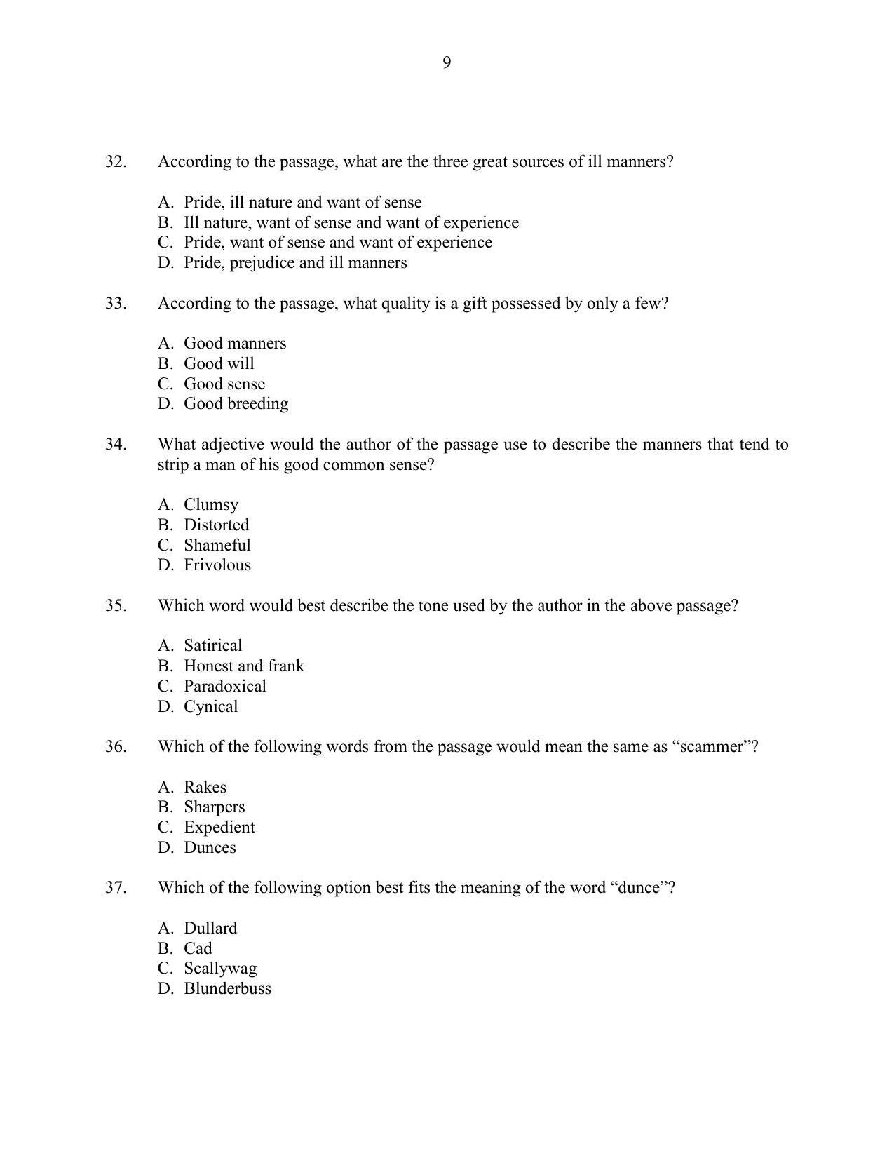 CUSAT CAT 2016 3 YEAR LLB Question Paper - Page 9