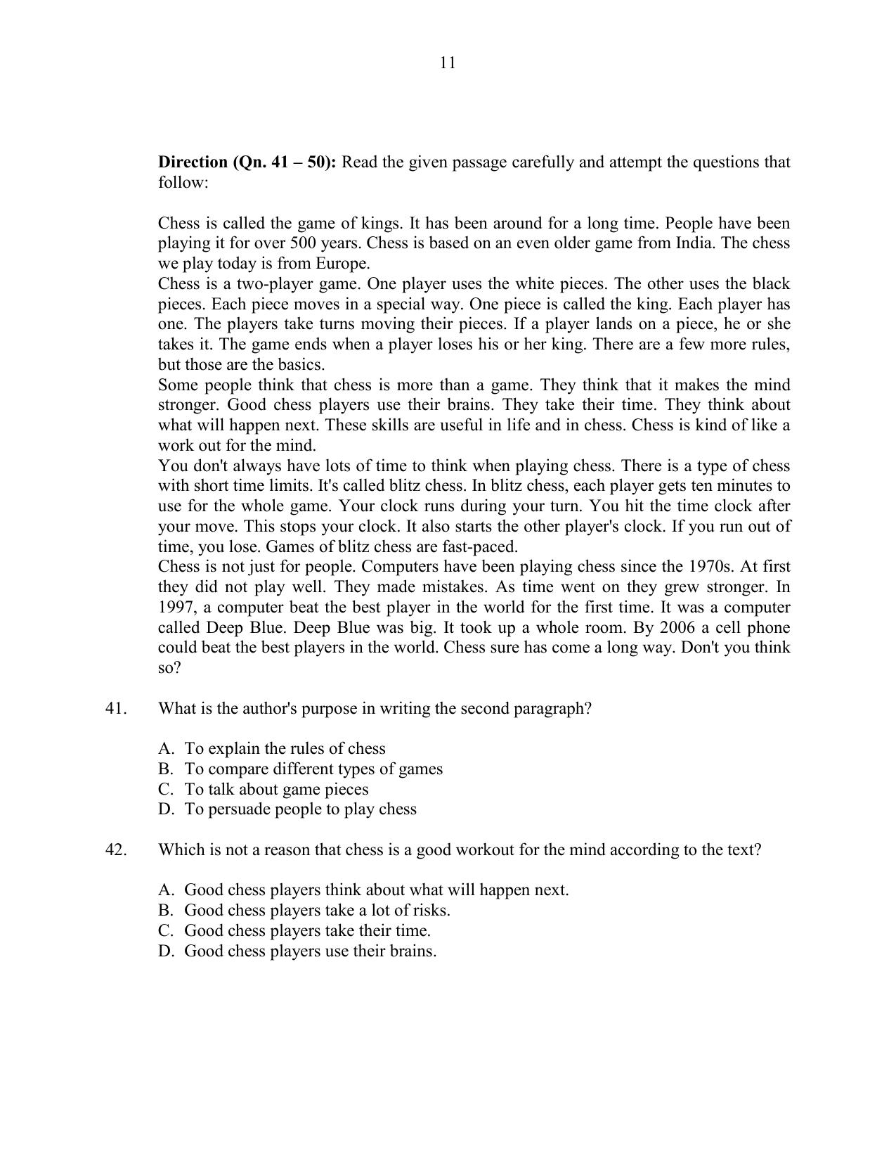 CUSAT CAT 2016 3 YEAR LLB Question Paper - Page 11