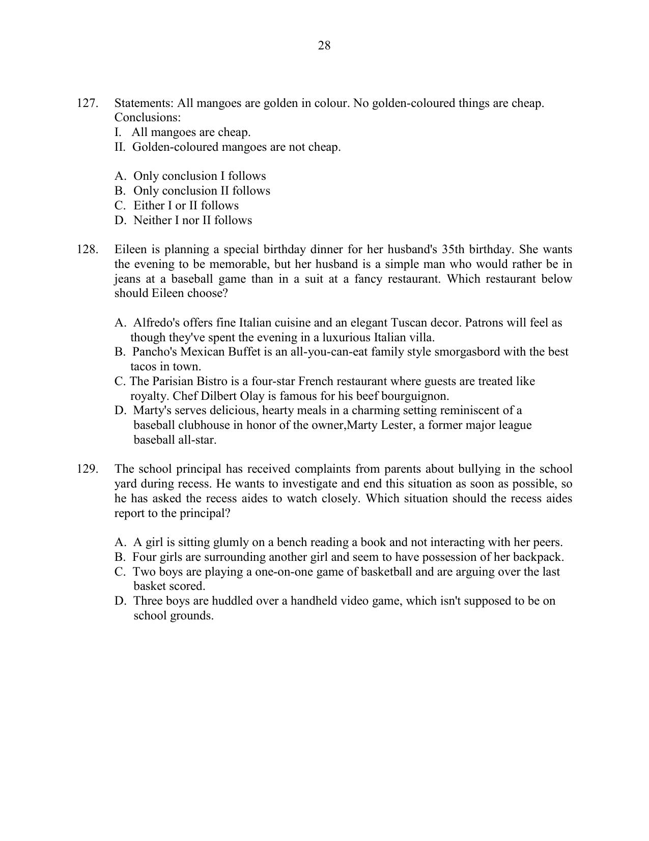 CUSAT CAT 2016 3 YEAR LLB Question Paper - Page 28