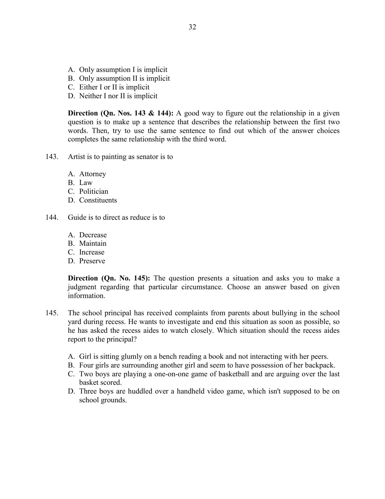 CUSAT CAT 2016 3 YEAR LLB Question Paper - Page 32