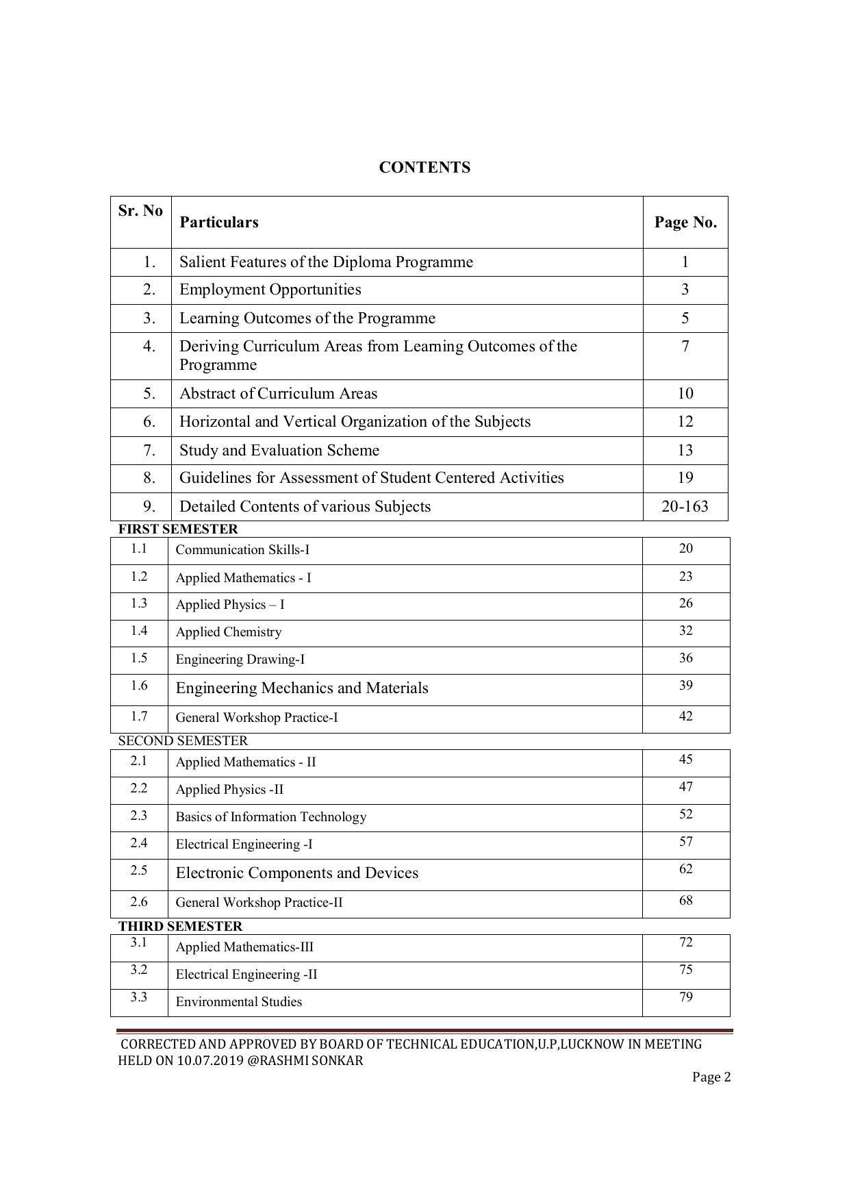 EFFECTIVE FROM JULY 2019-20 - SIX SEMESTER DIPLOMA COURSE IN ELECTRONICS ENGINEERING (MODERN CONSUMER ELECTRONICS APPLIANCE) - Page 2
