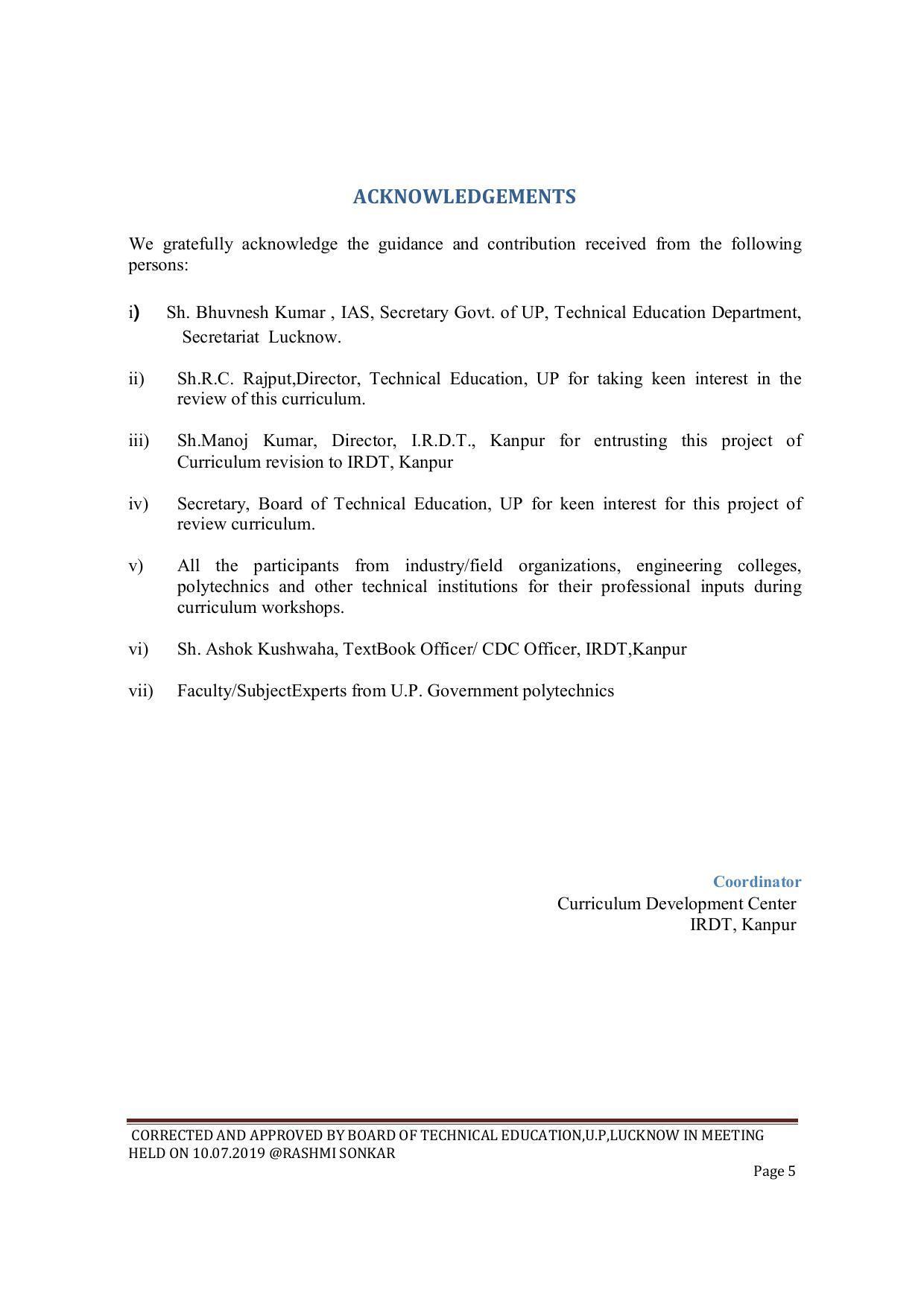 EFFECTIVE FROM JULY 2019-20 - SIX SEMESTER DIPLOMA COURSE IN ELECTRONICS ENGINEERING (MODERN CONSUMER ELECTRONICS APPLIANCE) - Page 5
