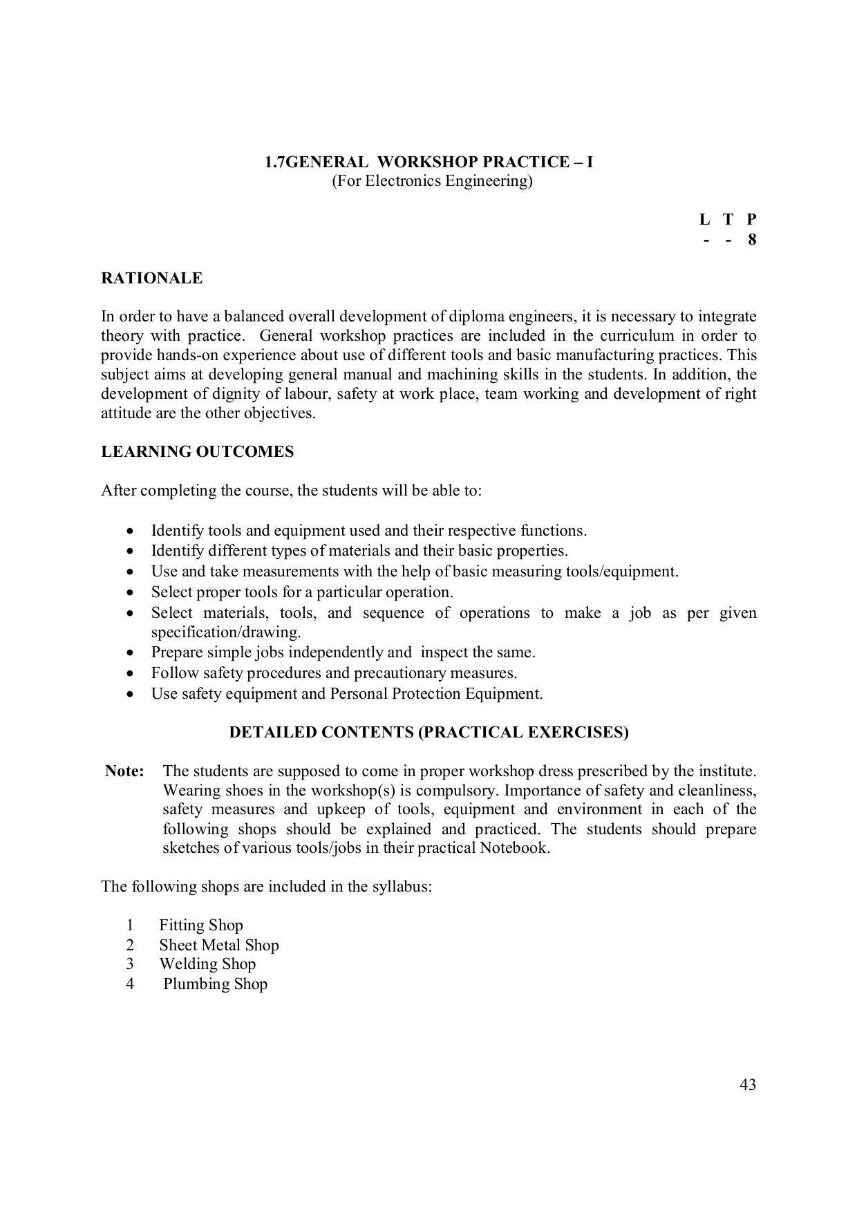 EFFECTIVE FROM JULY 2019-20 - SIX SEMESTER DIPLOMA COURSE IN ELECTRONICS ENGINEERING (MODERN CONSUMER ELECTRONICS APPLIANCE) - Page 48