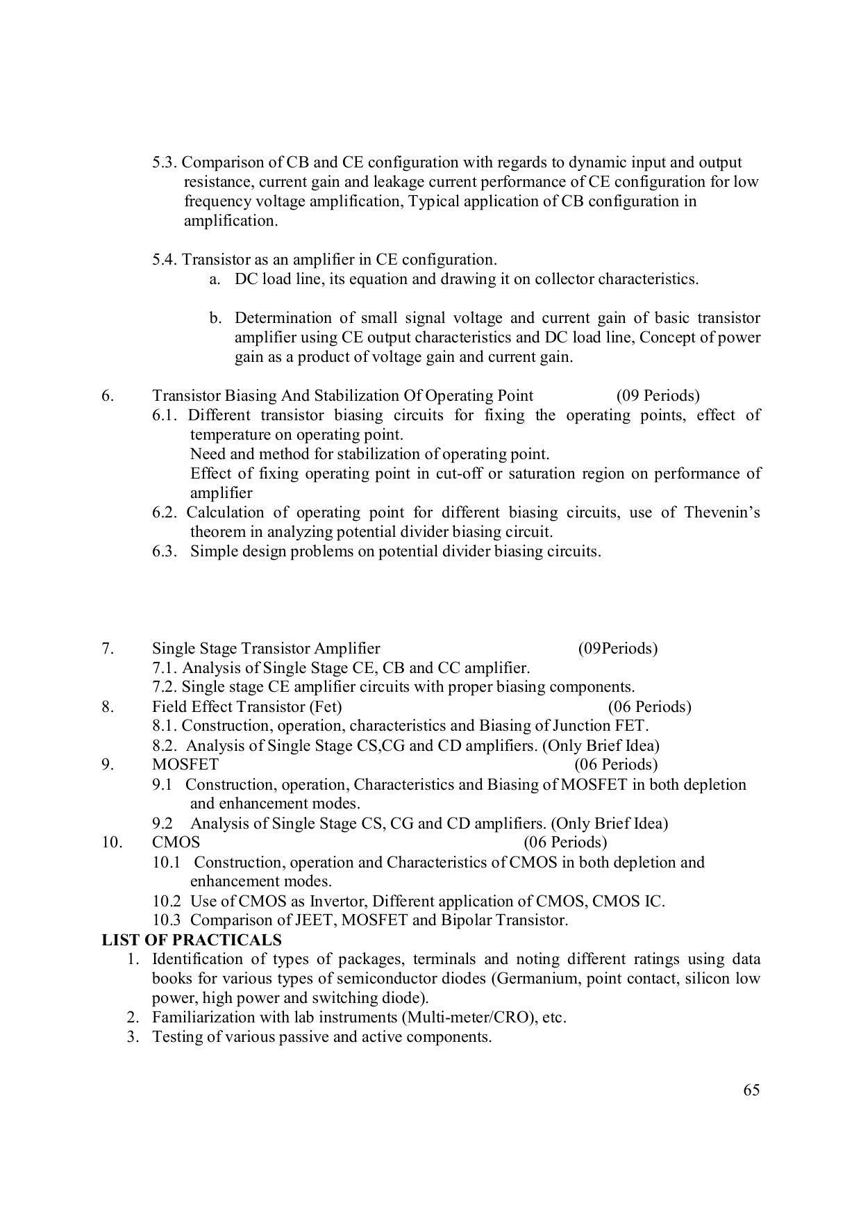 EFFECTIVE FROM JULY 2019-20 - SIX SEMESTER DIPLOMA COURSE IN ELECTRONICS ENGINEERING (MODERN CONSUMER ELECTRONICS APPLIANCE) - Page 70