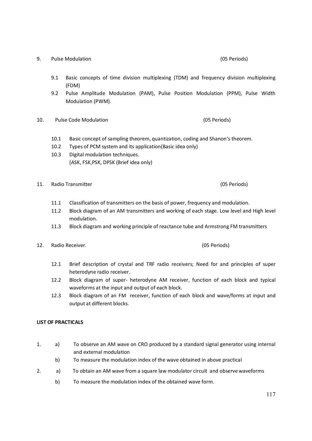 EFFECTIVE FROM JULY 2019-20 - SIX SEMESTER DIPLOMA COURSE IN ELECTRONICS ENGINEERING (MODERN CONSUMER ELECTRONICS APPLIANCE) - Page 122