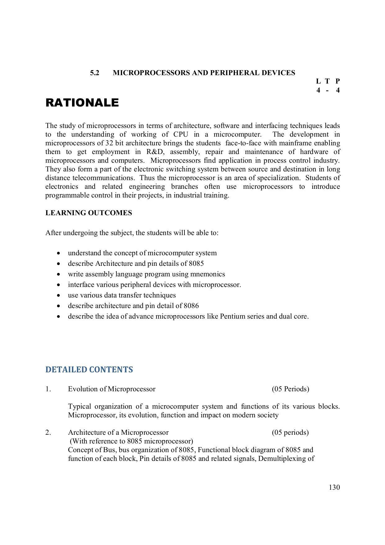 EFFECTIVE FROM JULY 2019-20 - SIX SEMESTER DIPLOMA COURSE IN ELECTRONICS ENGINEERING (MODERN CONSUMER ELECTRONICS APPLIANCE) - Page 135