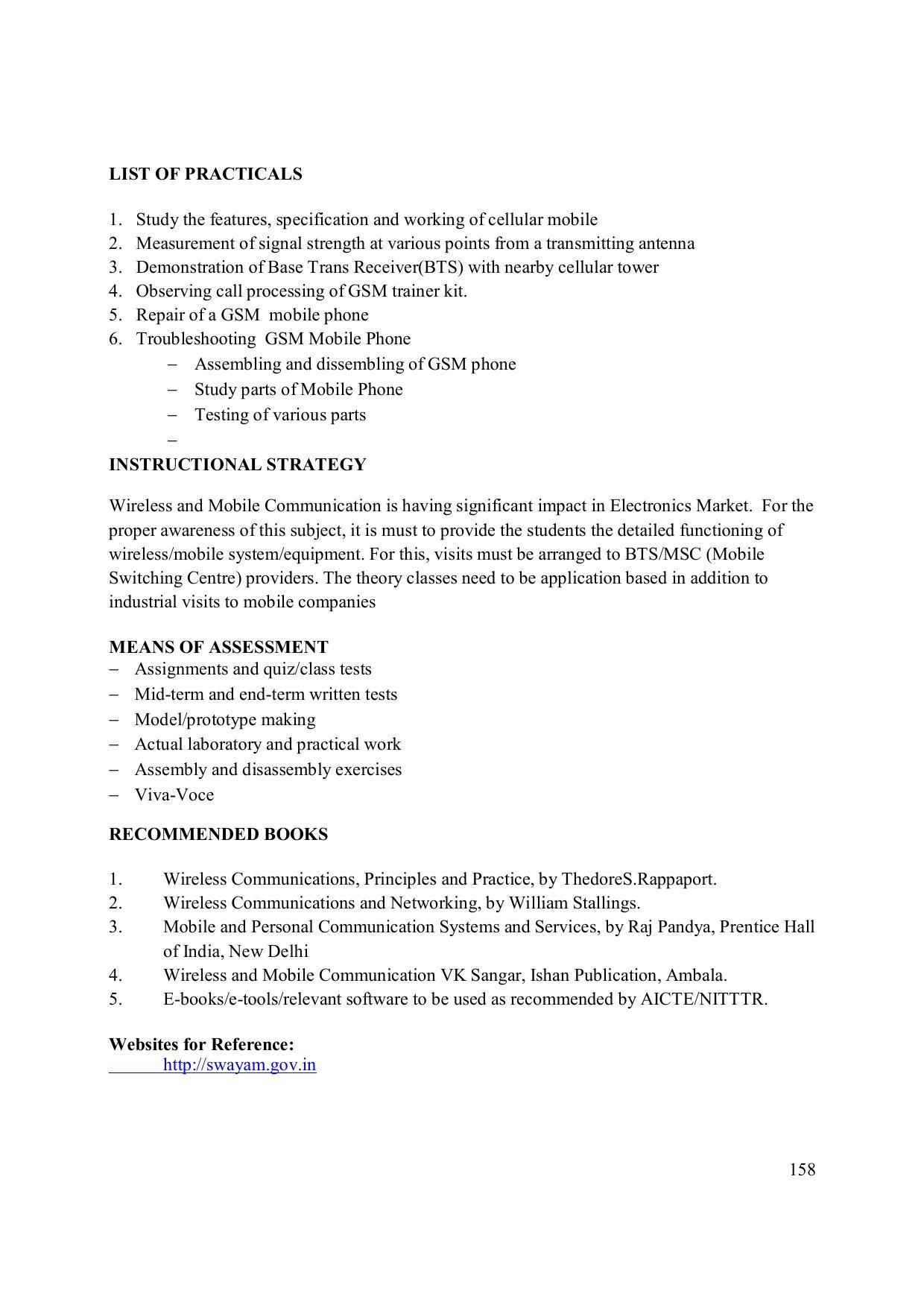 EFFECTIVE FROM JULY 2019-20 - SIX SEMESTER DIPLOMA COURSE IN ELECTRONICS ENGINEERING (MODERN CONSUMER ELECTRONICS APPLIANCE) - Page 163