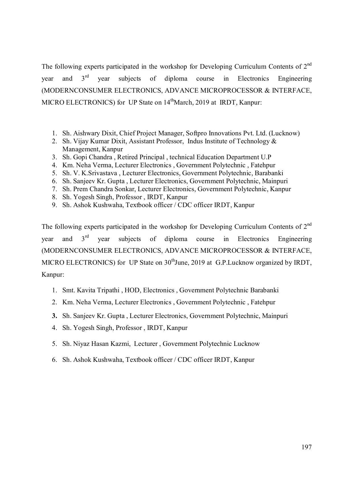 EFFECTIVE FROM JULY 2019-20 - SIX SEMESTER DIPLOMA COURSE IN ELECTRONICS ENGINEERING (MODERN CONSUMER ELECTRONICS APPLIANCE) - Page 202