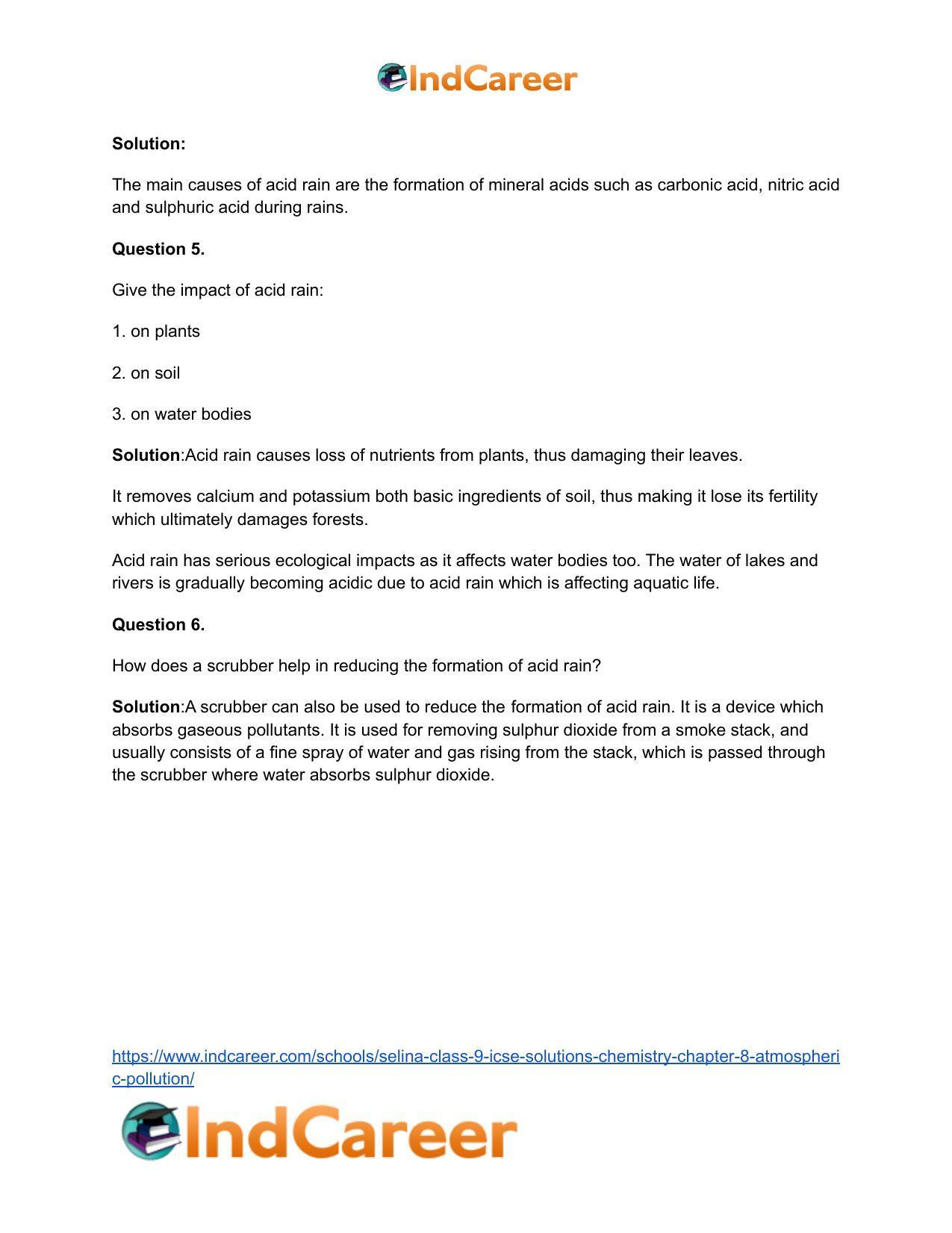 Selina Class 9 ICSE Solutions Chemistry : Chapter 8- Atmospheric Pollution - Page 8