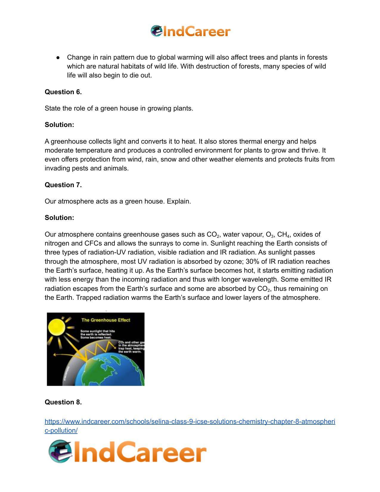 Selina Class 9 ICSE Solutions Chemistry : Chapter 8- Atmospheric Pollution - Page 12