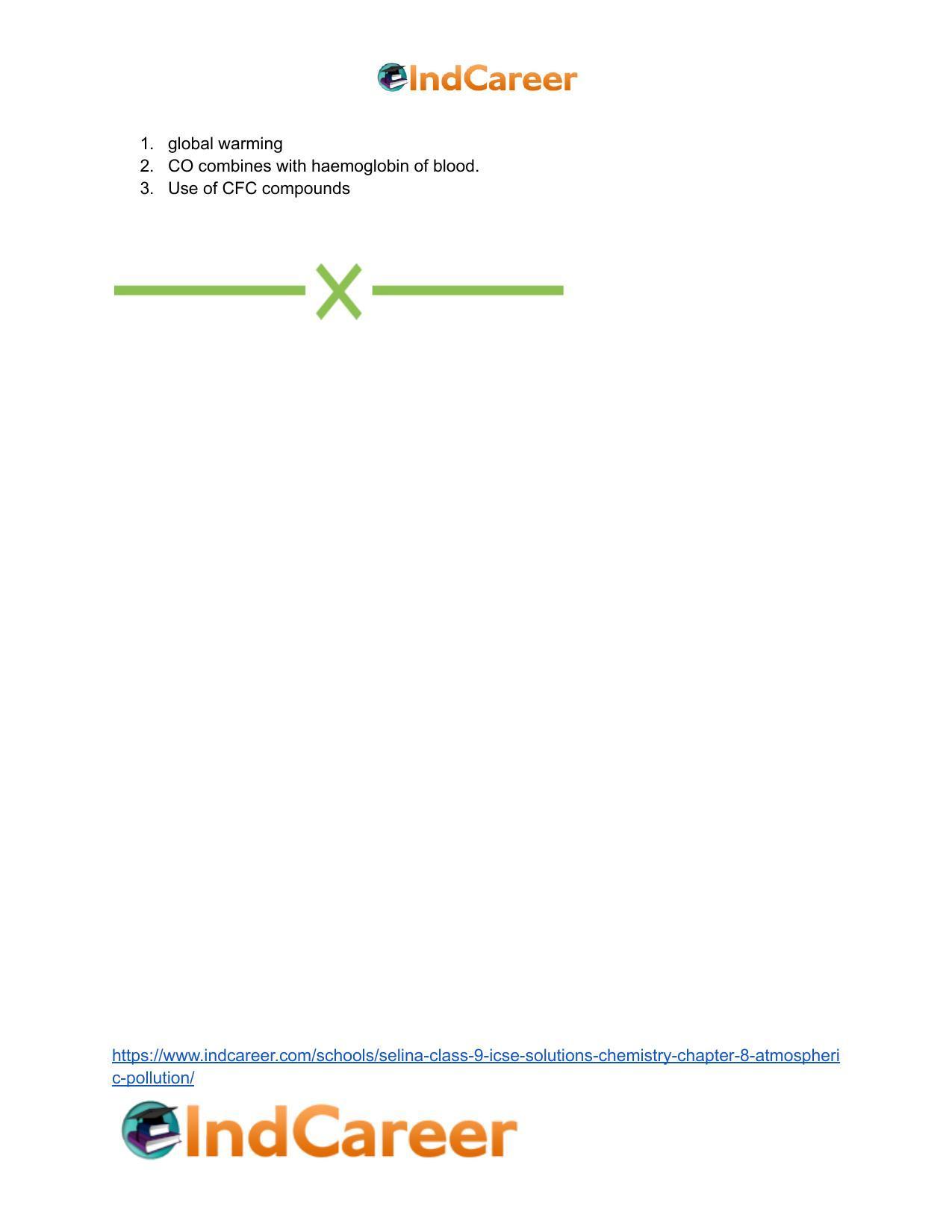 Selina Class 9 ICSE Solutions Chemistry : Chapter 8- Atmospheric Pollution - Page 27