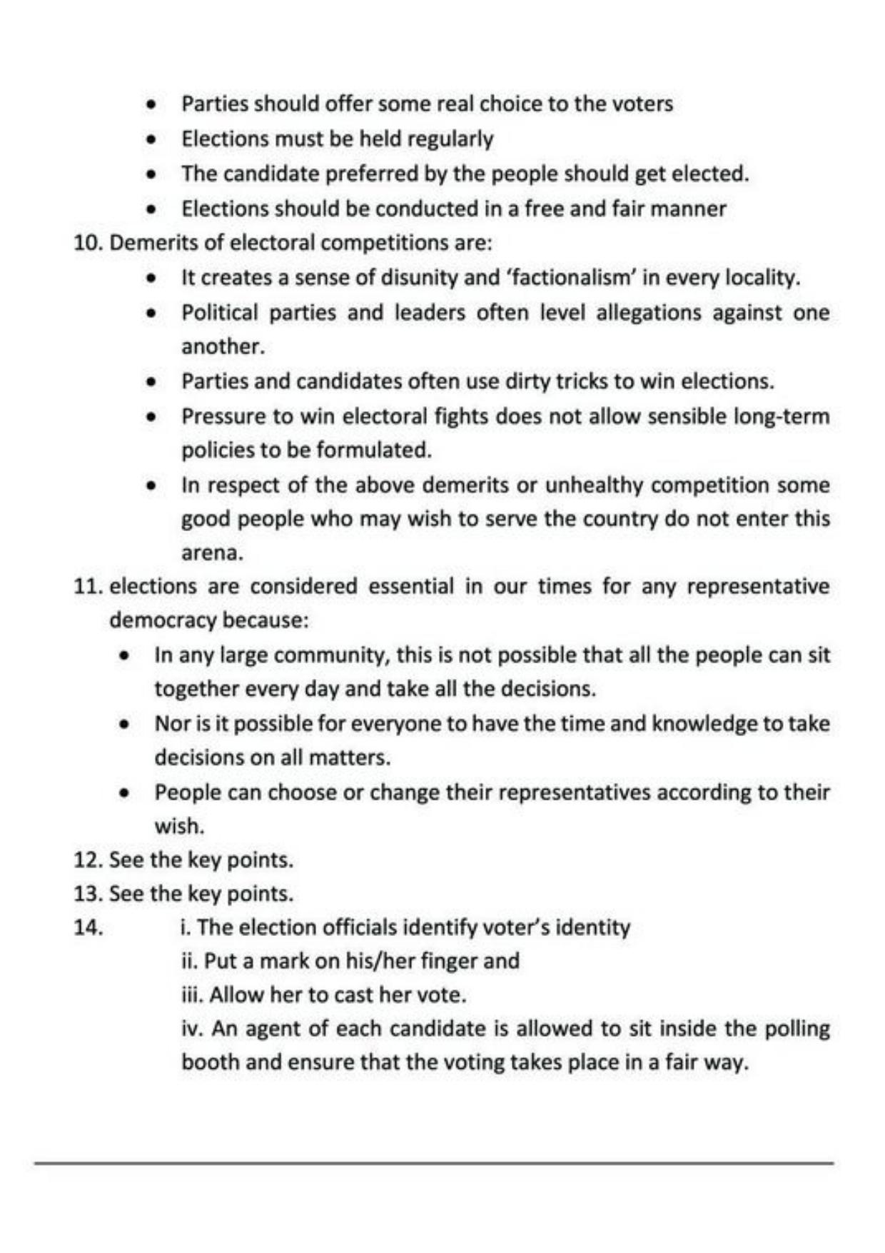 Class 9 Notes, Question & Practice Paper - Political Science (Topic 3 : Electoral Politics) - Page 9