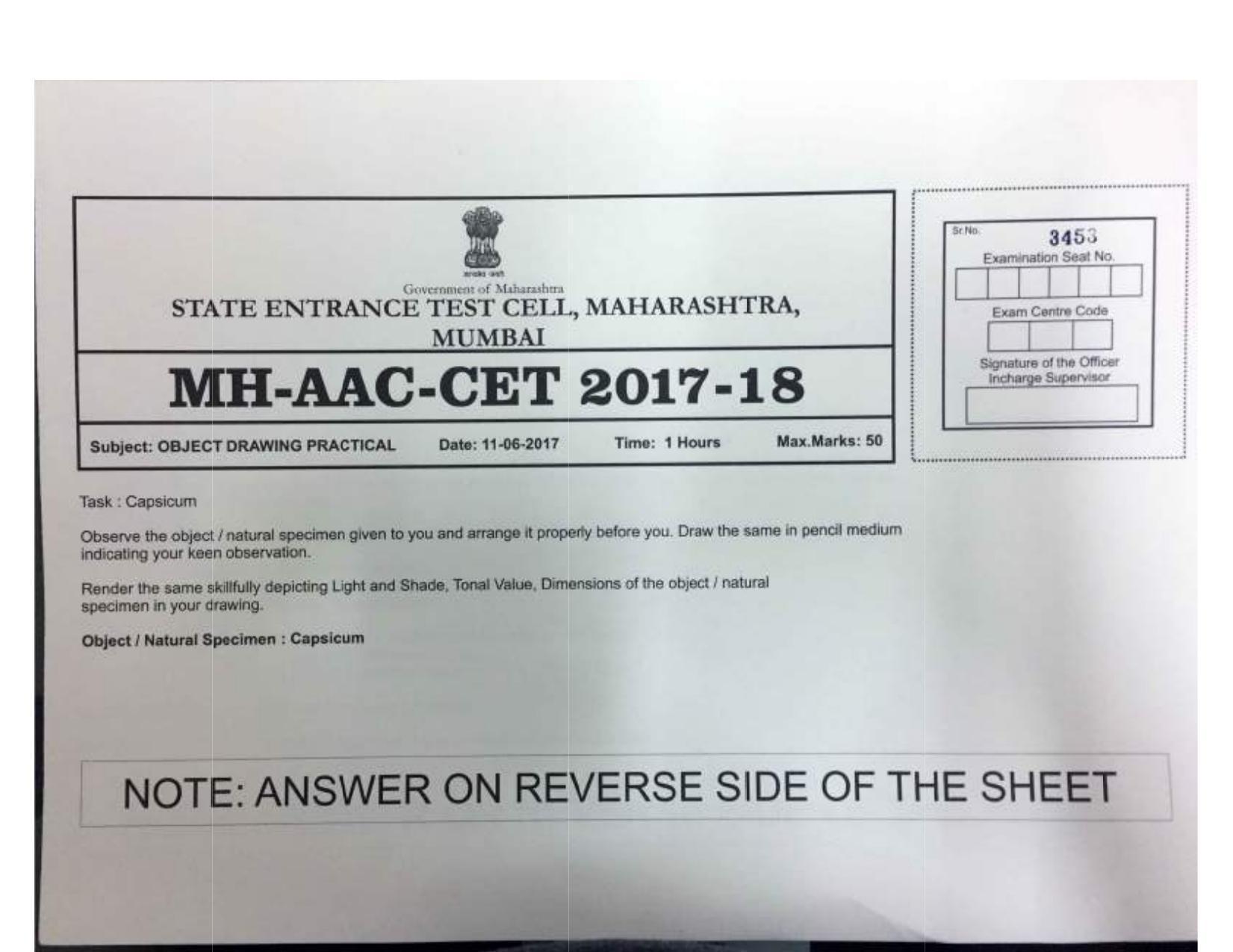 MH AAC CET 2010,2011, 2012, 2013, 2014, 2015, 2016, 2017 Question Paper - Page 3